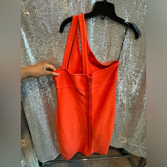 Orange One Shoulder Bandage Dress (Hervé Léger/F21) - Picture 6 of 6